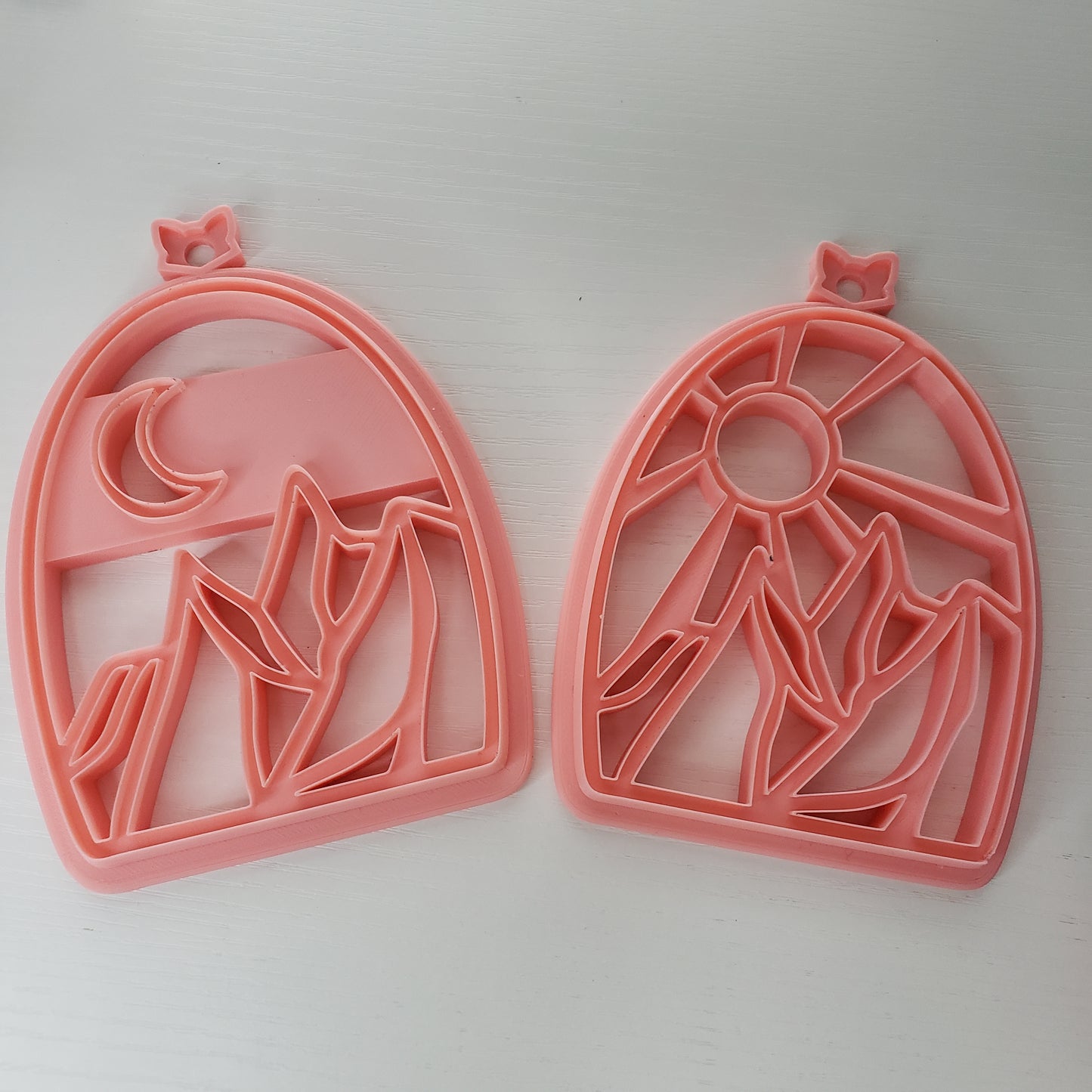 Sun and Moon Over Mountains Window Cling Cutter Clay Cutter - STL AND 3MF Digital File Download **Commercial License Included**