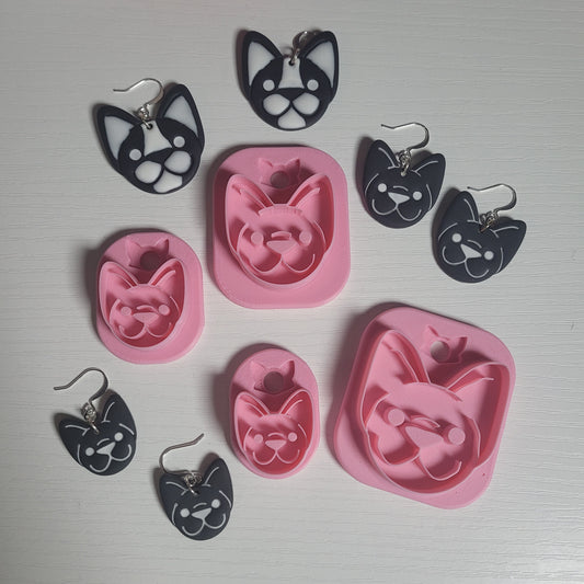 Boston Terrier Face Clay Cutter - STL AND 3MF Digital File Download **Commercial License Included**