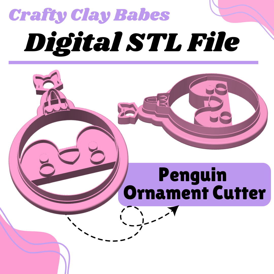 Penguin Ornament Clay Cutter - STL AND 3MF Digital File Download **Commercial License Included**