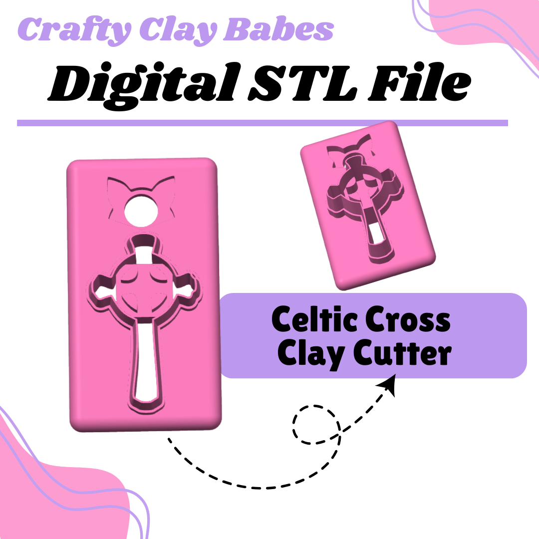 Celtic Cross Clay Cutter - STL AND 3MF Digital File Download **Commercial License Included**