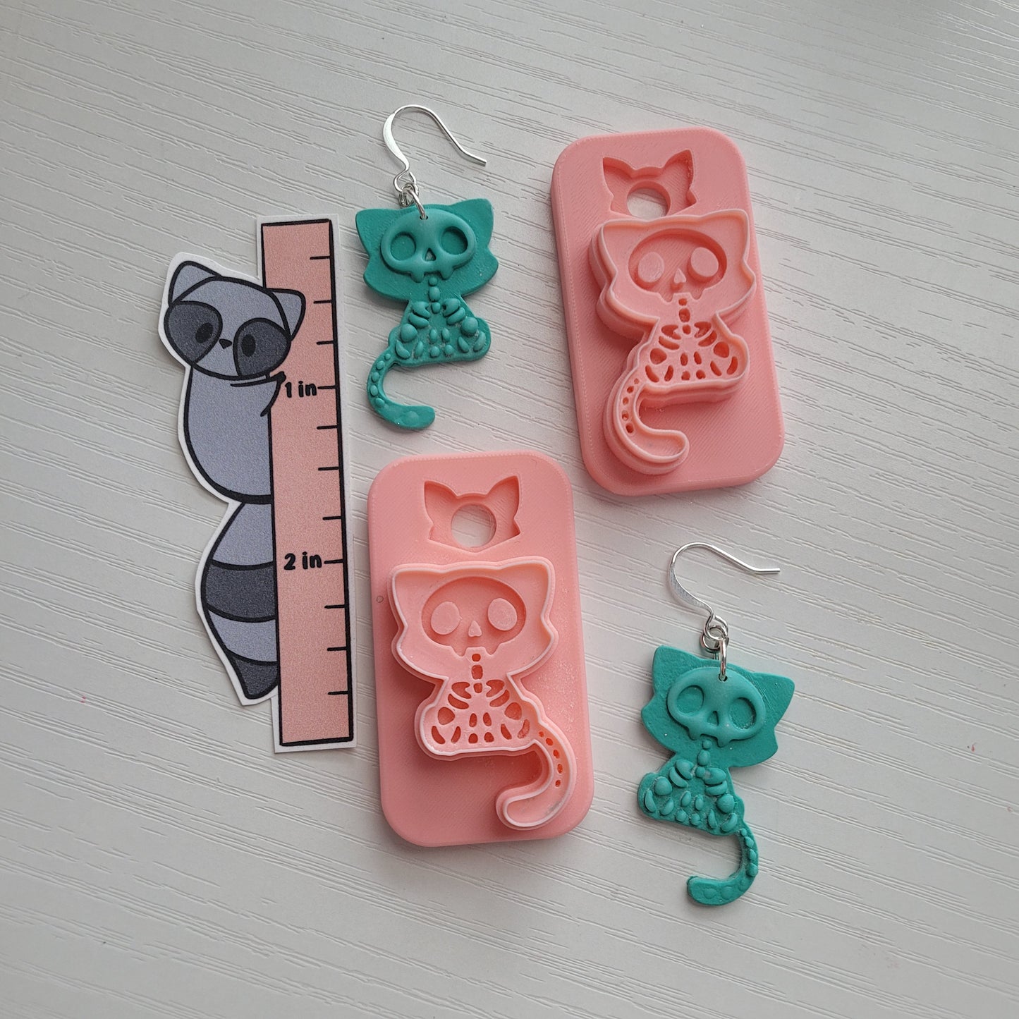 Skeleton Kitty Clay Cutter - STL AND 3MF Digital File Download **Commercial License Included**