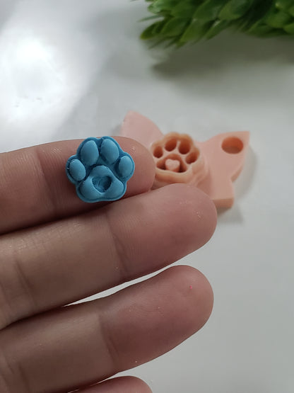 Tiny Heart Paw Clay Cutter - STL AND 3MF Digital File Download **Commercial License Included**