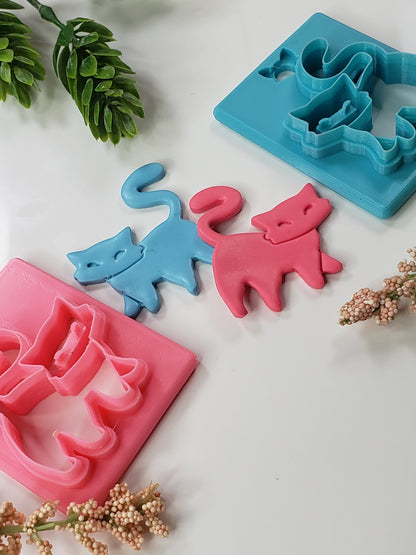 Abstract Kitty Clay Cutter - STL AND 3MF Digital File Download **Commercial License Included**