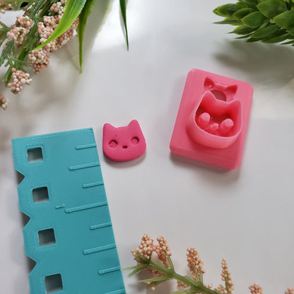 Cat Face Stud Clay Cutter - STL AND 3MF Digital File Download **Commercial License Included**