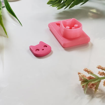 Cat Face Stud Clay Cutter - STL AND 3MF Digital File Download **Commercial License Included**