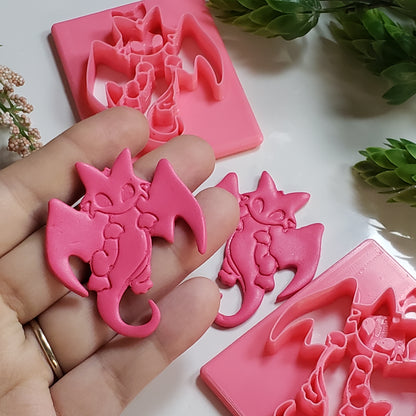 Flying Cute Dragon Clay Cutter - STL AND 3MF Digital File Download **Commercial License Included**