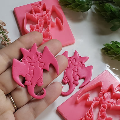 Flying Cute Dragon Clay Cutter - STL AND 3MF Digital File Download **Commercial License Included**