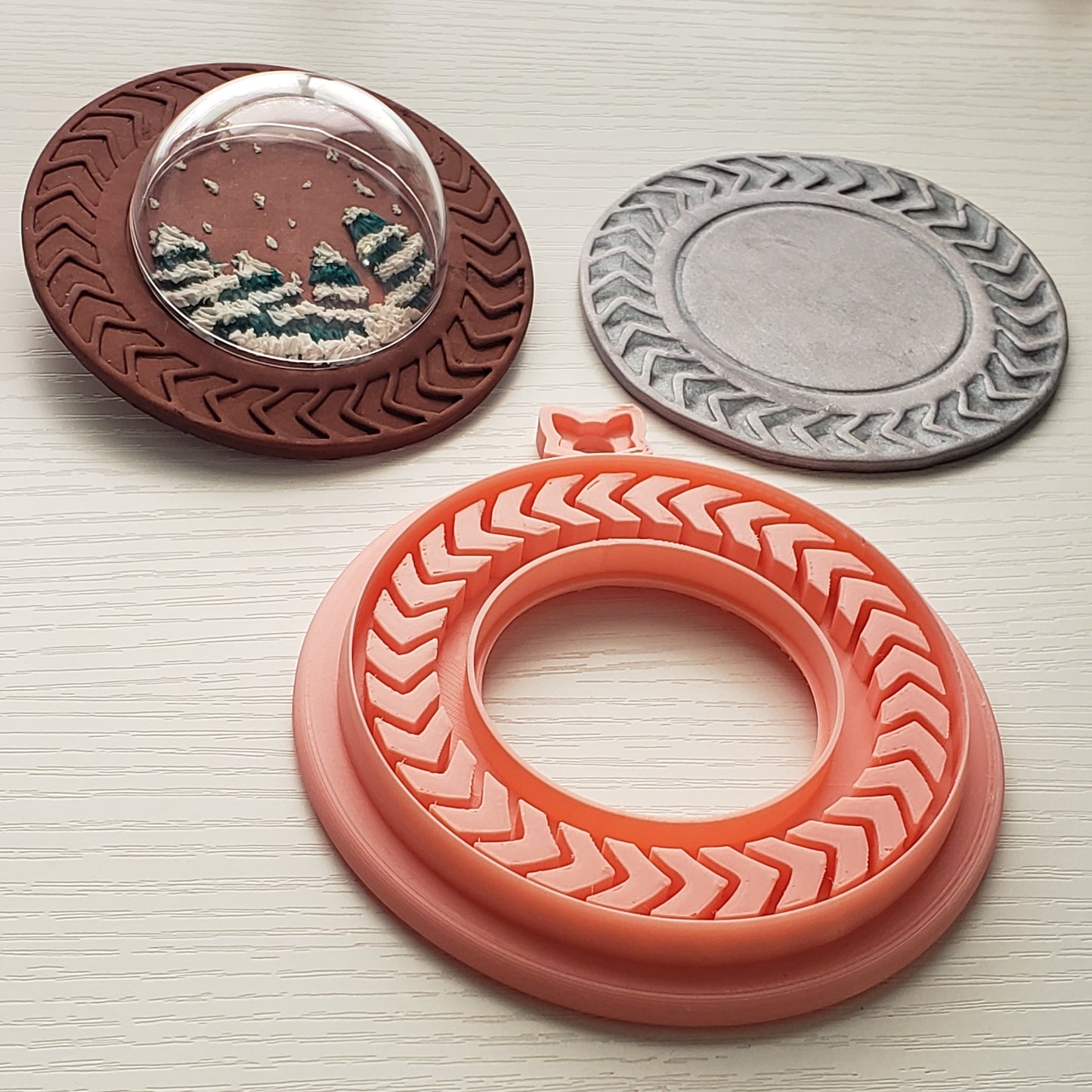 Chevron Circle Ornament Clay Cutter - STL AND 3MF Digital File Download **Commercial License Included**