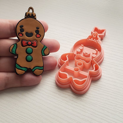 Gingerbread Man Ornament Clay Cutter - STL AND 3MF Digital File Download **Commercial License Included**