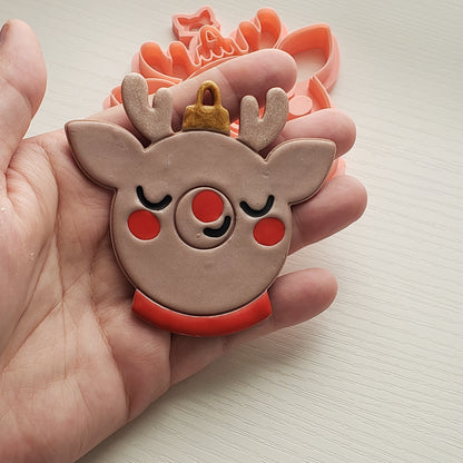 Reindeer Ornament Clay Cutter - STL AND 3MF Digital File Download **Commercial License Included**
