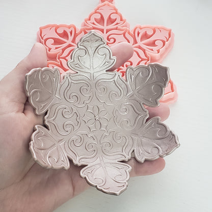Snowflake Trinket Dish Clay Cutter - STL AND 3MF Digital File Download **Commercial License Included**