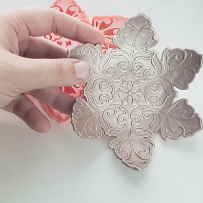 Snowflake Trinket Dish Clay Cutter - STL AND 3MF Digital File Download **Commercial License Included**