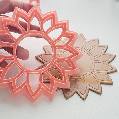 Embossed Sunflower Trinket Dish Clay Cutter - STL AND 3MF Digital File Download **Commercial License Included**