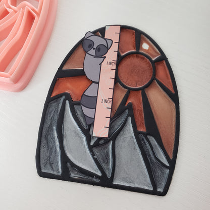 Sun and Moon Over Mountains Window Cling Cutter Clay Cutter - STL AND 3MF Digital File Download **Commercial License Included**