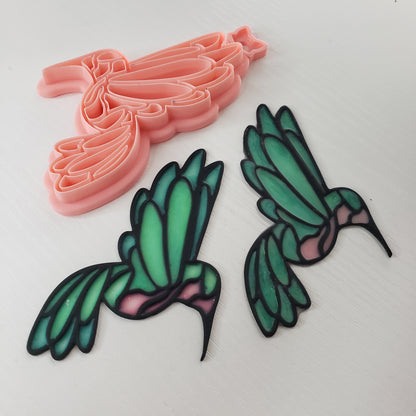 Hummingbird Window Cling Cutter Clay Cutter - STL AND 3MF Digital File Download **Commercial License Included**
