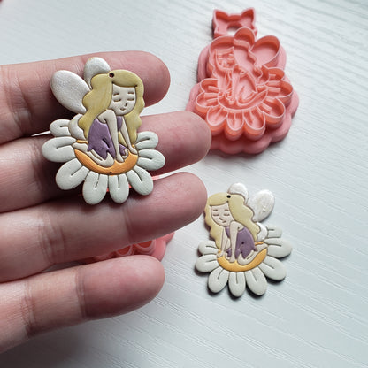 Fairy on a Flower Clay Cutter - STL AND 3MF Digital File Download **Commercial License Included**