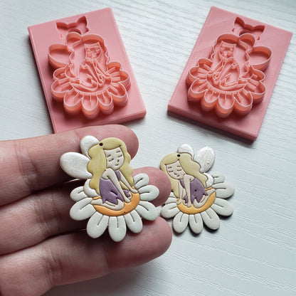 Fairy on a Flower Clay Cutter - STL AND 3MF Digital File Download **Commercial License Included**