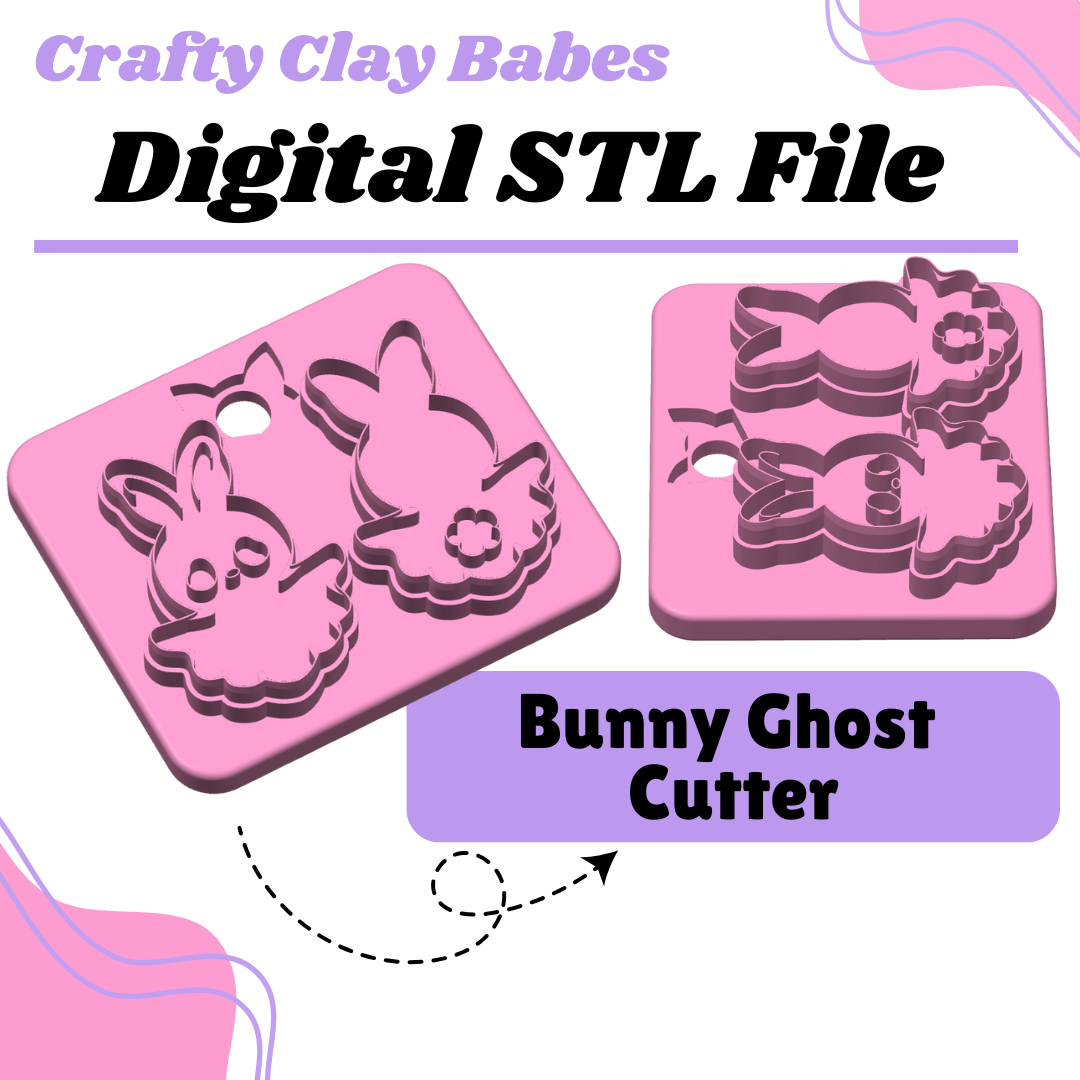 Bunny Ghost Clay Cutter - STL AND 3MF Digital File Download  **Commercial License Included**