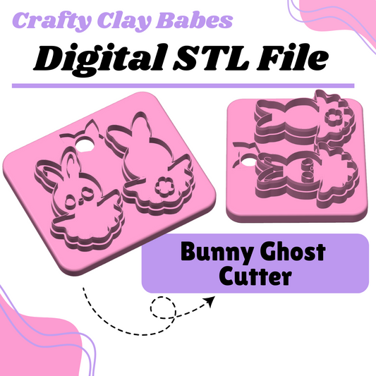 Bunny Ghost Clay Cutter - STL AND 3MF Digital File Download  **Commercial License Included**