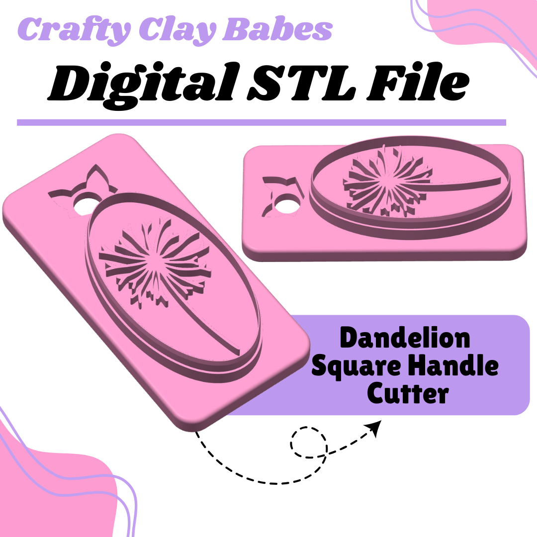Dandelion Clay Cutter - STL AND 3MF Digital File Download  **Commercial License Included**