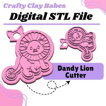 Dandy Lion Clay Cutter - STL AND 3MF Digital File Download **Commercial License Included**