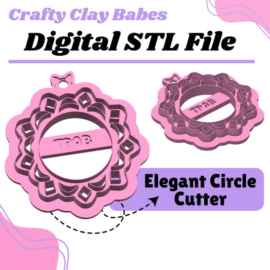 Elegant Circle Ornament Clay Cutter - STL AND 3MF Digital File Download **Commercial License Included**