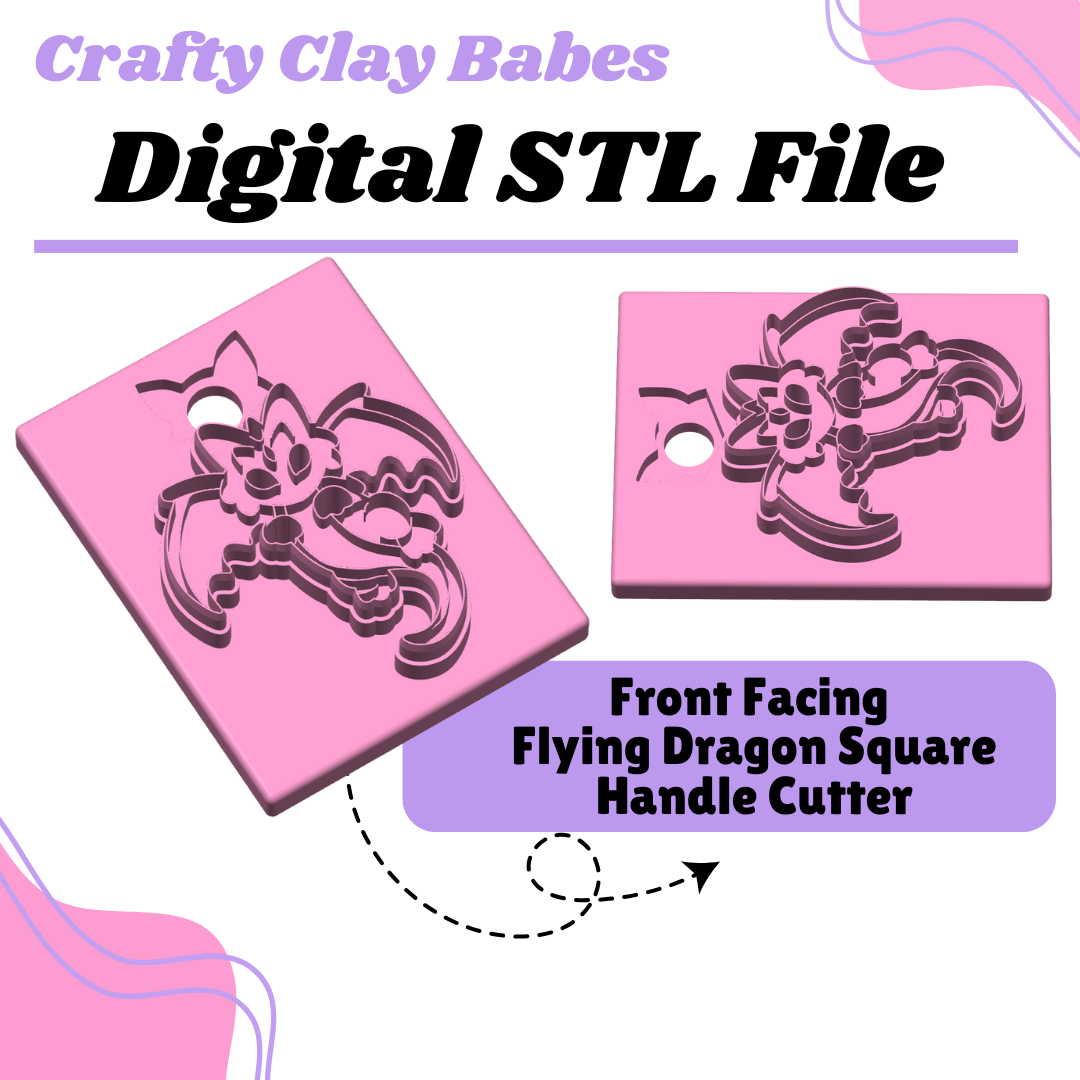 Front Facing Flying Dragon Clay Cutter - STL AND 3MF Digital File Download  **Commercial License Included**