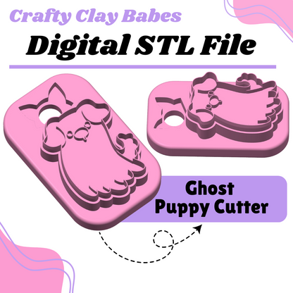 Ghost Puppy Polymer Clay Cutter - STL AND 3MF Digital File Download  **Commercial License Included**
