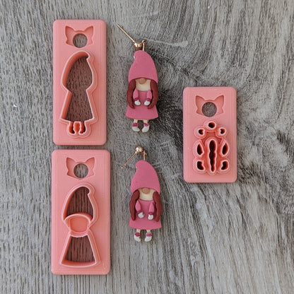 Girl Gnome Set Clay Cutter - STL AND 3MF Digital File Download **Commercial License Included**