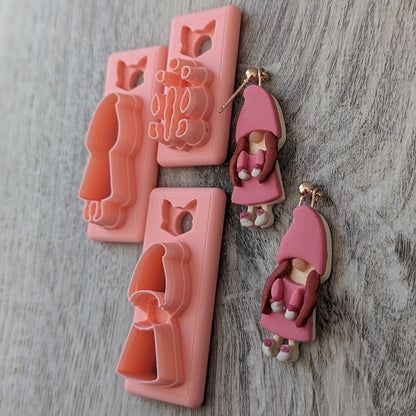 Girl Gnome Set Clay Cutter - STL AND 3MF Digital File Download **Commercial License Included**