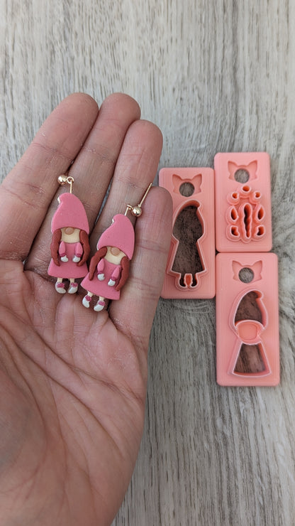 Girl Gnome Set Clay Cutter - STL AND 3MF Digital File Download **Commercial License Included**