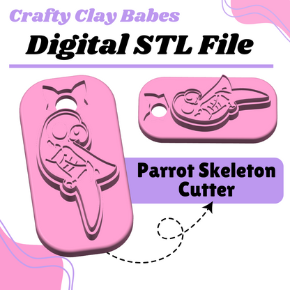 Parrot Skeleton Clay Cutter - STL AND 3MF Digital File Download  **Commercial License Included**