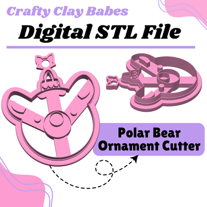 Polar Bear Ornament Clay Cutter - STL AND 3MF Digital File Download **Commercial License Included**