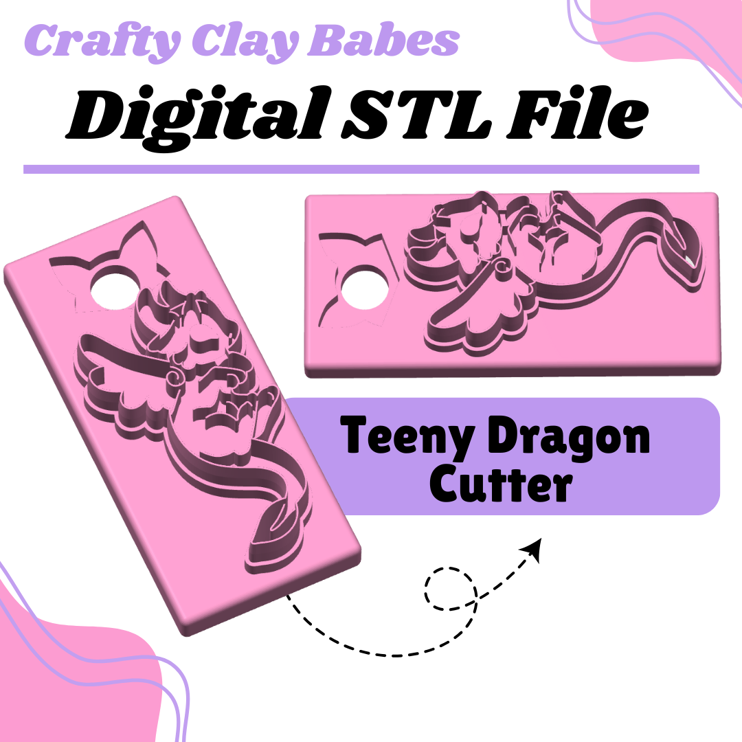 Teeny Dragon Clay Cutter - STL AND 3MF Digital File Download  **Commercial License Included**