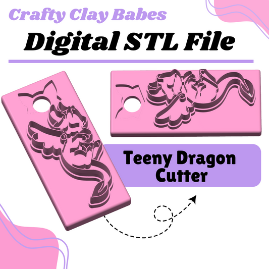 Teeny Dragon Clay Cutter - STL AND 3MF Digital File Download  **Commercial License Included**