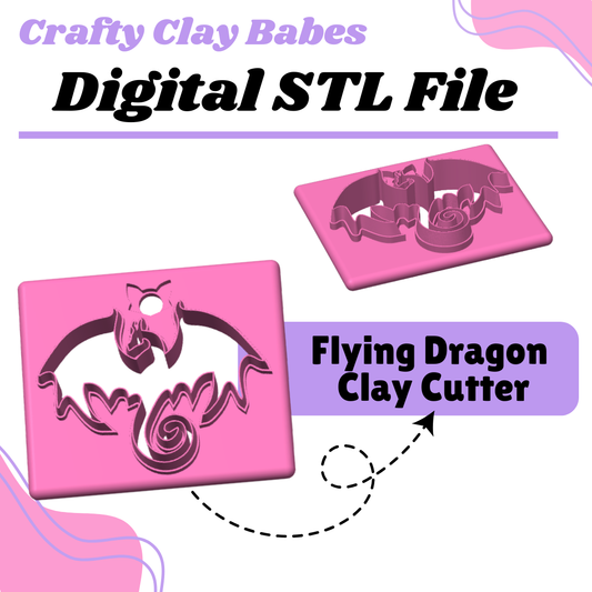 Flying Dragon Clay Cutter - STL AND 3MF Digital File Download **Commercial License Included**