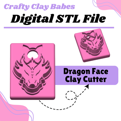 Dragon Face Clay Cutter - STL AND 3MF Digital File Download **Commercial License Included**