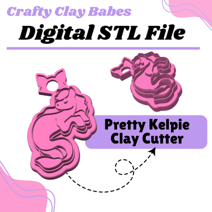 Pretty Kelpie Clay Cutter - STL AND 3MF Digital File Download **Commercial License Included**
