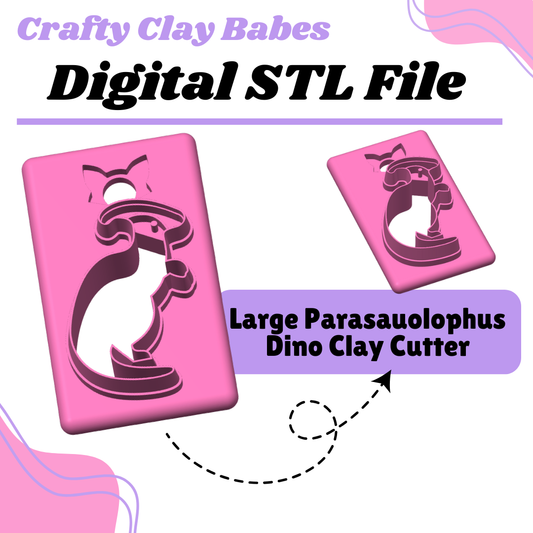 Large Parasaurolophus Dino Clay Cutter - STL AND 3MF Digital File Download **Commercial License Included**