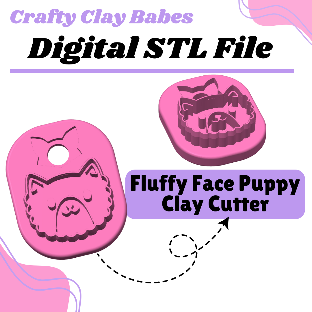 Fluffy Puffy Face Clay Cutter - STL AND 3MF Digital File Download **Commercial License Included**