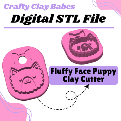 Fluffy Puffy Face Clay Cutter - STL AND 3MF Digital File Download **Commercial License Included**