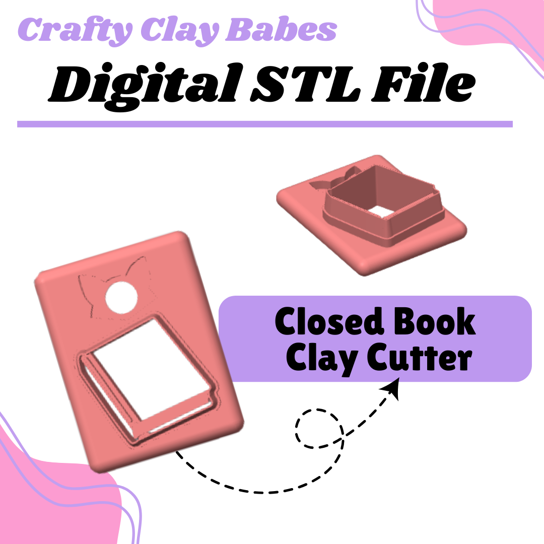 Closed Book Clay Cutter - STL AND 3MF Digital File Download **Commercial License Included**