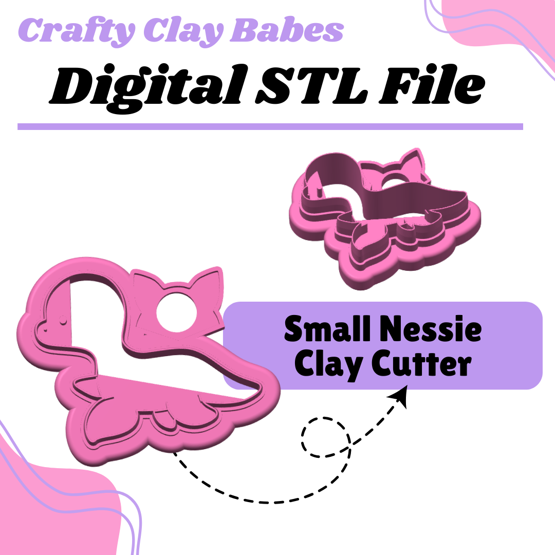 Small Nessie Clay Cutter - STL AND 3MF Digital File Download **Commercial License Included**