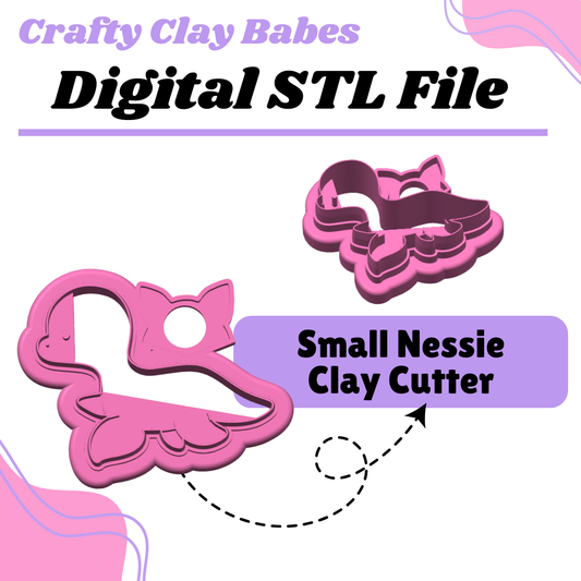 Small Nessie Clay Cutter - STL AND 3MF Digital File Download **Commercial License Included**