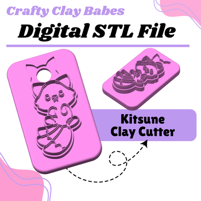 Kitsune Clay Cutter - STL AND 3MF Digital File Download **Commercial License Included**