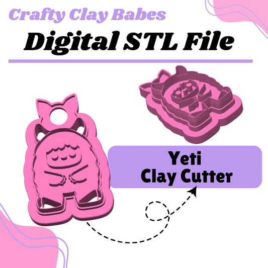 Yeti Clay Cutter - STL AND 3MF Digital File Download **Commercial License Included**