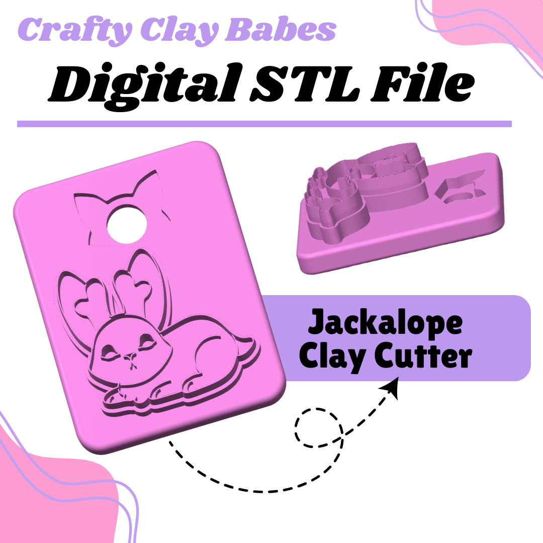 Jackalope Clay Cutter - STL AND 3MF Digital File Download **Commercial License Included**