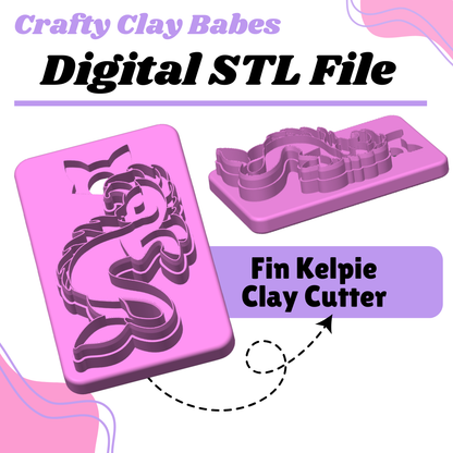 Fin Kelpie Clay Cutter - STL AND 3MF Digital File Download **Commercial License Included**