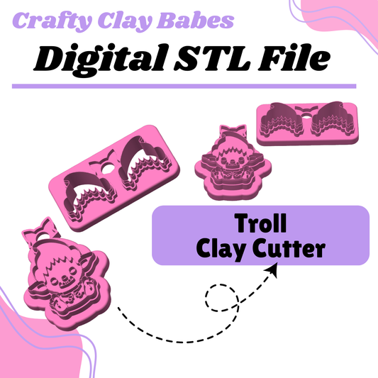 Troll Clay Cutter - STL AND 3MF Digital File Download **Commercial License Included**