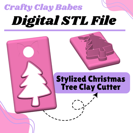 Stylized Christmas Tree Clay Cutter - STL AND 3MF Digital File Download **Commercial License Included**